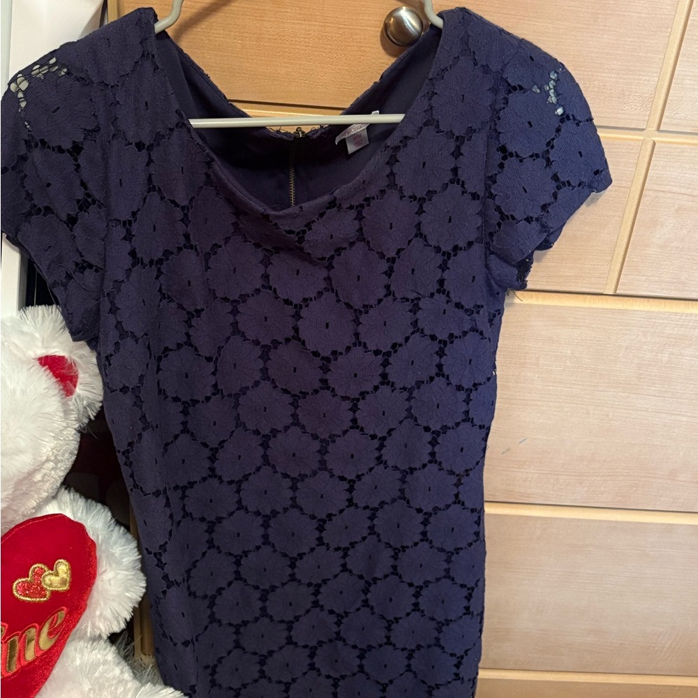 Xhilaration Blue Fitted Embellished Blouse